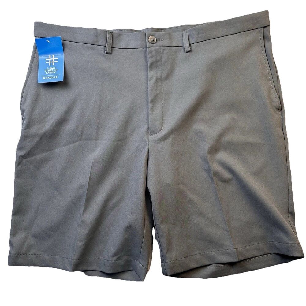Haagar Cool 18 expandable waist pro gabardine shorts grey size 42 (2 pair) NWT